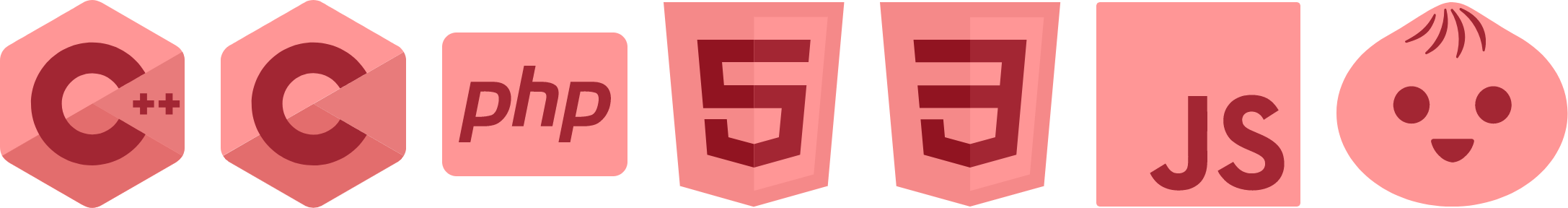 languages showing C++, C, PHP, HTML5, CSS, Javascript and the Bun JS runtime